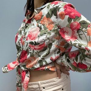 Talbots Floral Button Up Blouse